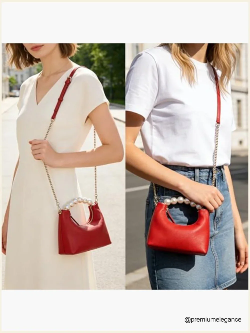 Top Handle Clutch Purse with Removable Chain Strap, Genuine Leather Evening Bag